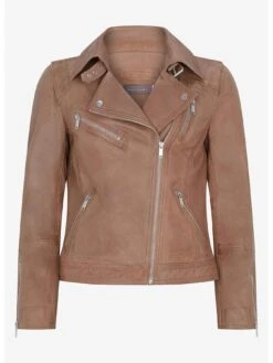 Mint Velvet Tan Casual Leather Jacket 11 Mint Velvet Tan Casual Leather Jacket -Modish Muse VBXAI SQ5 0000000108 BEIGE MDd1
