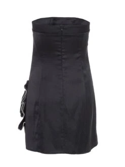 Quiz Satin Bow Mini Dress - Black -Modish Muse VCFZY SQ5 0000000004 BLACK MDd1