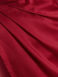 Quiz Satin One Shoulder Midi Dress - Dark Red -Modish Muse VCG1C SQ6 0000000315 DARK RED MDd2