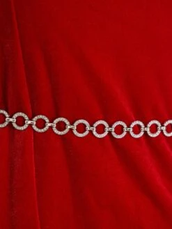 Quiz Velvet Diamante Mini Dress - Red -Modish Muse VCG1V SQ6 0000000017 RED MDd2