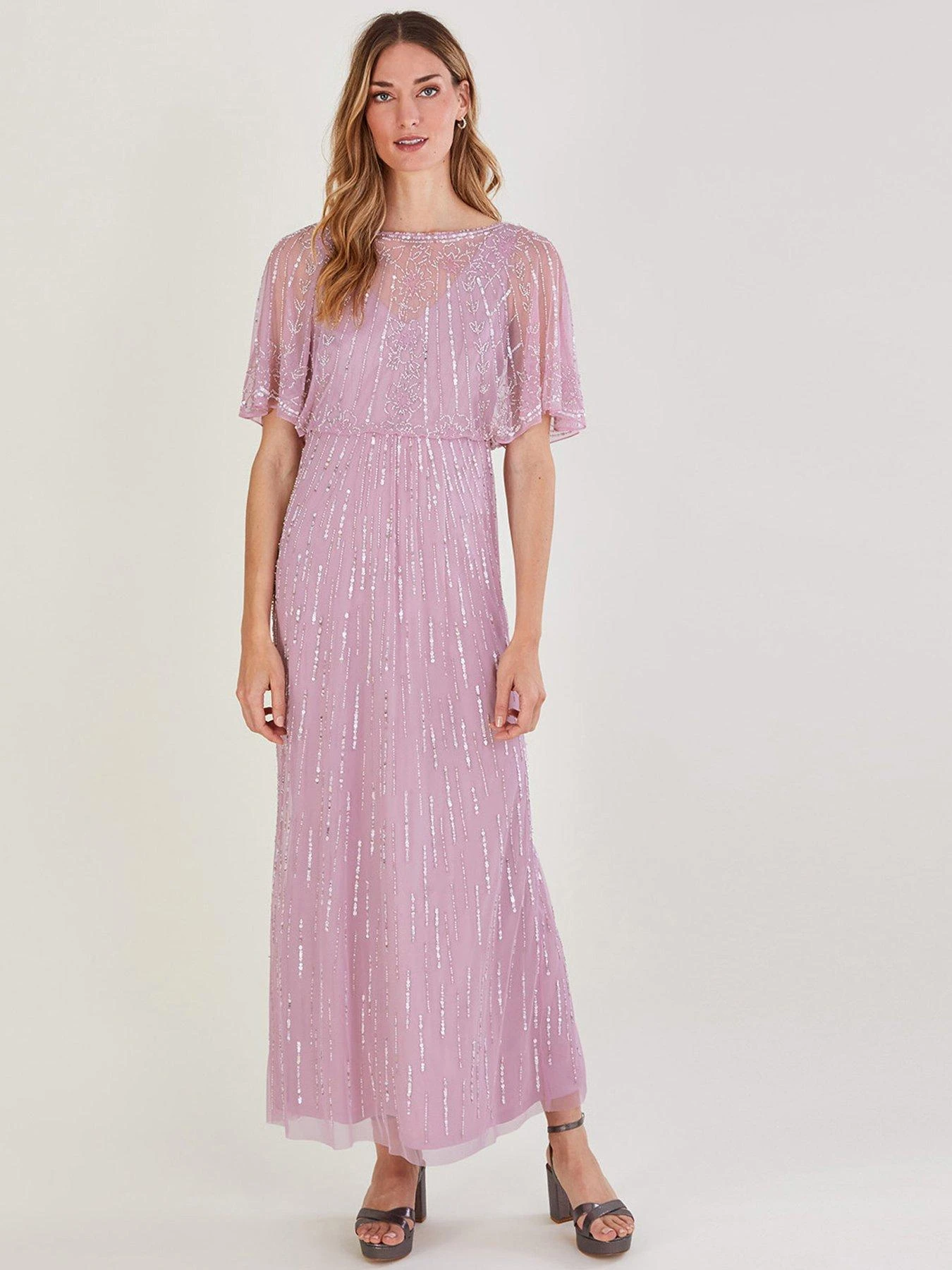 Monsoon Elizabeth Embellished Maxi Bridesmaid Dress - Pink 3 Monsoon Elizabeth Embellished Maxi Bridesmaid Dress - Pink