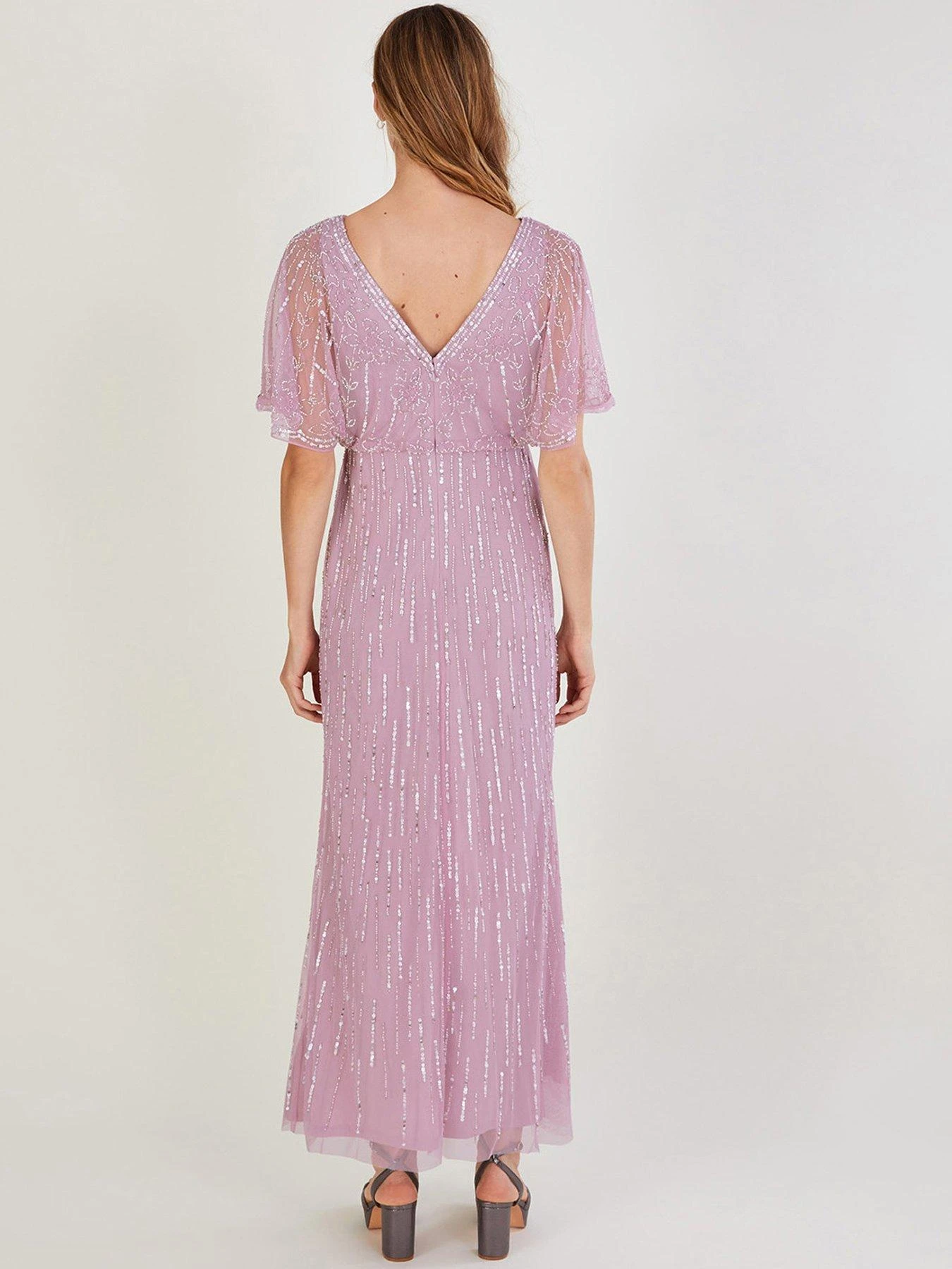 Monsoon Elizabeth Embellished Maxi Bridesmaid Dress - Pink 4 Monsoon Elizabeth Embellished Maxi Bridesmaid Dress - Pink - Image 2