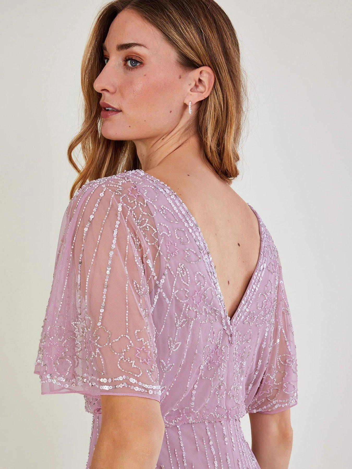 Monsoon Elizabeth Embellished Maxi Bridesmaid Dress - Pink 7 Monsoon Elizabeth Embellished Maxi Bridesmaid Dress - Pink - Image 5