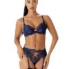 Gossard Superboost Lace Non Padded Underwired Plunge Bra - Midnight Blue -Modish Muse VD37V SQ1 0000000048 NAVY MDf