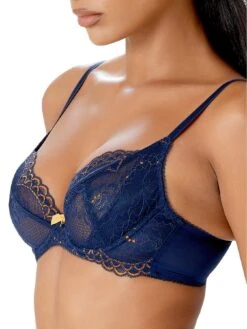 Gossard Superboost Lace Non Padded Underwired Plunge Bra - Midnight Blue -Modish Muse VD37V SQ3 0000000048 NAVY MDo