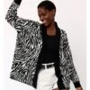 Religion Heritage Animal Print Cardigan -Black
