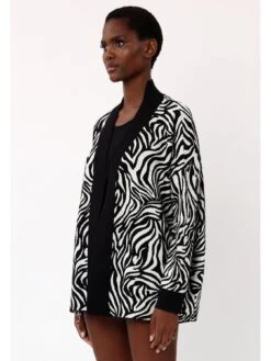 Religion Heritage Animal Print Cardigan -Black -Modish Muse VELFE SQ5 0000000004 BLACK MDd1