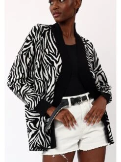 Religion Heritage Animal Print Cardigan -Black -Modish Muse VELFE SQ6 0000000004 BLACK MDd2