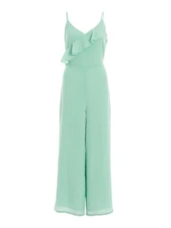 Quiz Chiffon Frill Jumpsuit -Modish Muse VEOT3 SQ4 0000003112 LIGHT GREEN MDd