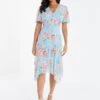 Quiz Floral Chiffon Midi Dress -Modish Muse VEOUJ SQ1 0000000150 LIGHT BLUE MDf