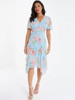 Quiz Floral Chiffon Midi Dress