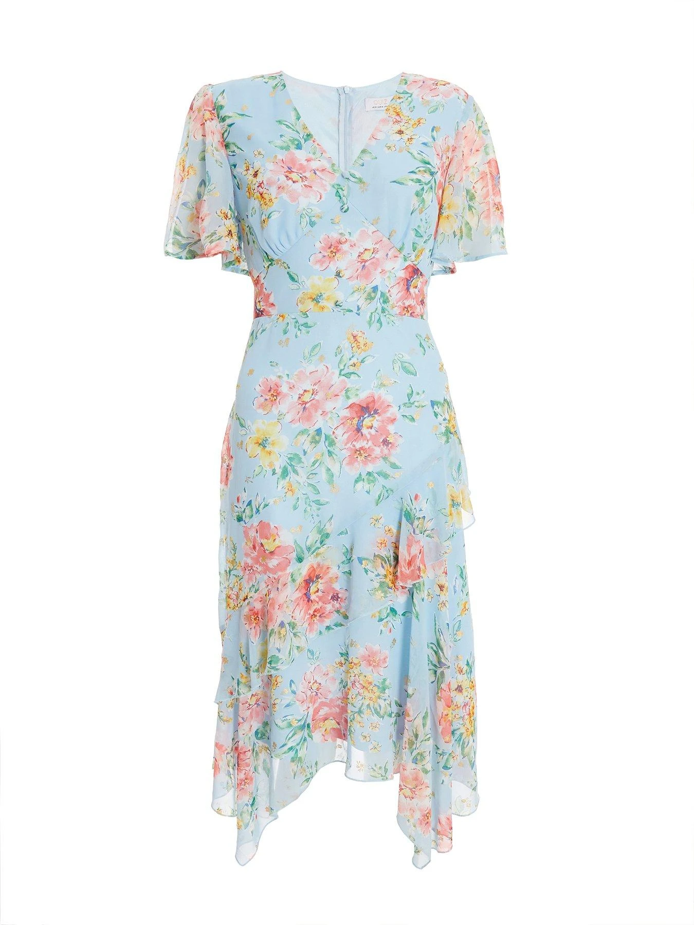 Quiz Floral Chiffon Midi Dress 6 Quiz Floral Chiffon Midi Dress - Image 4