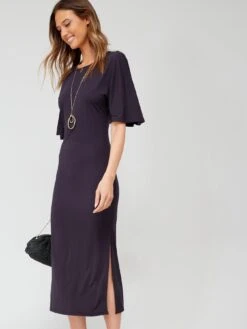 V By Very Batwing Sleeve Midaxi Dress - Black -Modish Muse VEUF8 SQ6 0000000004 BLACK MDd2