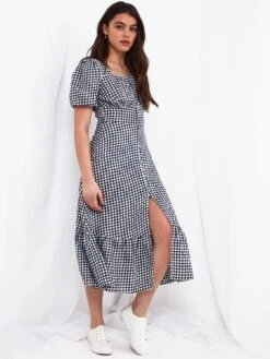 Joe Browns Charlotte Gingham Midi Dress -Multi -Modish Muse VF3CM SQ3 0000000029 MULTI MDo
