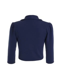 Quiz Shawl Collar Crop Jacket - Dark Blue -Modish Muse VFE5R SQ5 0000000354 DARK BLUE MDd1