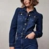 Mint Velvet Puff Sleeve Denim Jacket -Modish Muse VFGOE SQ1 0000000048 NAVY MDf