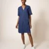 White Stuff June Linen Shift Dress - Blue -Modish Muse VFM89 SQ1 0000000020 BLUE MDf