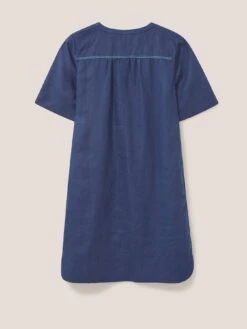 White Stuff June Linen Shift Dress - Blue -Modish Muse VFM89 SQ5 0000000020 BLUE MDd1