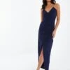 Quiz Diamante Wrap Maxi Dress - Dark Blue -Modish Muse VFMHR SQ1 0000000354 DARK BLUE MDf