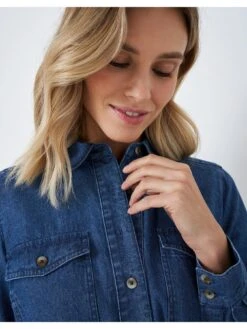 Crew Clothing Nola Denim Dress - Blue -Modish Muse VFSC7 SQ5 0000000020 BLUE MDd1