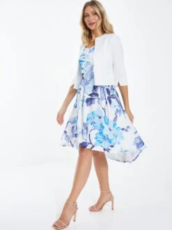 Quiz Split Sleeve Crop Jacket - Cream -Modish Muse VG9A7 SQ3 0000000067 CREAM MDo