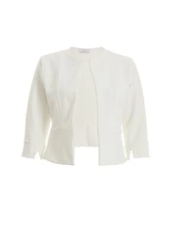 Quiz Split Sleeve Crop Jacket - Cream -Modish Muse VG9A7 SQ4 0000000067 CREAM MDd