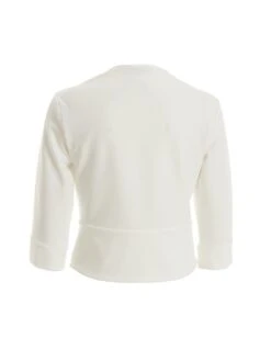 Quiz Split Sleeve Crop Jacket - Cream -Modish Muse VG9A7 SQ5 0000000067 CREAM MDd1