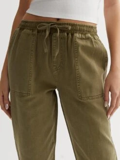 New Look Khaki Drawstring Cuffed Utility Joggers -Modish Muse VGL0E SQ4 0000005579 DARK KHAKI MDd