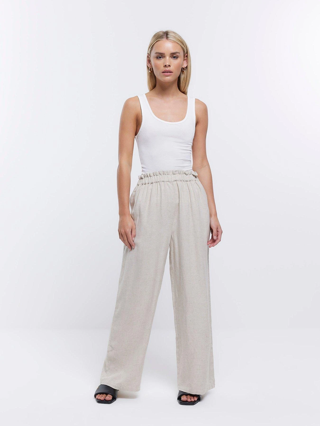 RI Petite Petite Linen Trouser - Beige 3 RI Petite Petite Linen Trouser - Beige