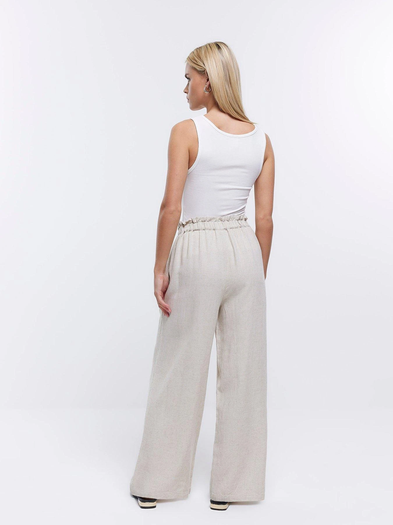 RI Petite Petite Linen Trouser - Beige 4 RI Petite Petite Linen Trouser - Beige - Image 2