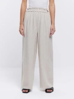 RI Petite Petite Linen Trouser - Beige 10 RI Petite Petite Linen Trouser - Beige -Modish Muse VH3MM SQ4 0000000005 GREY MDd