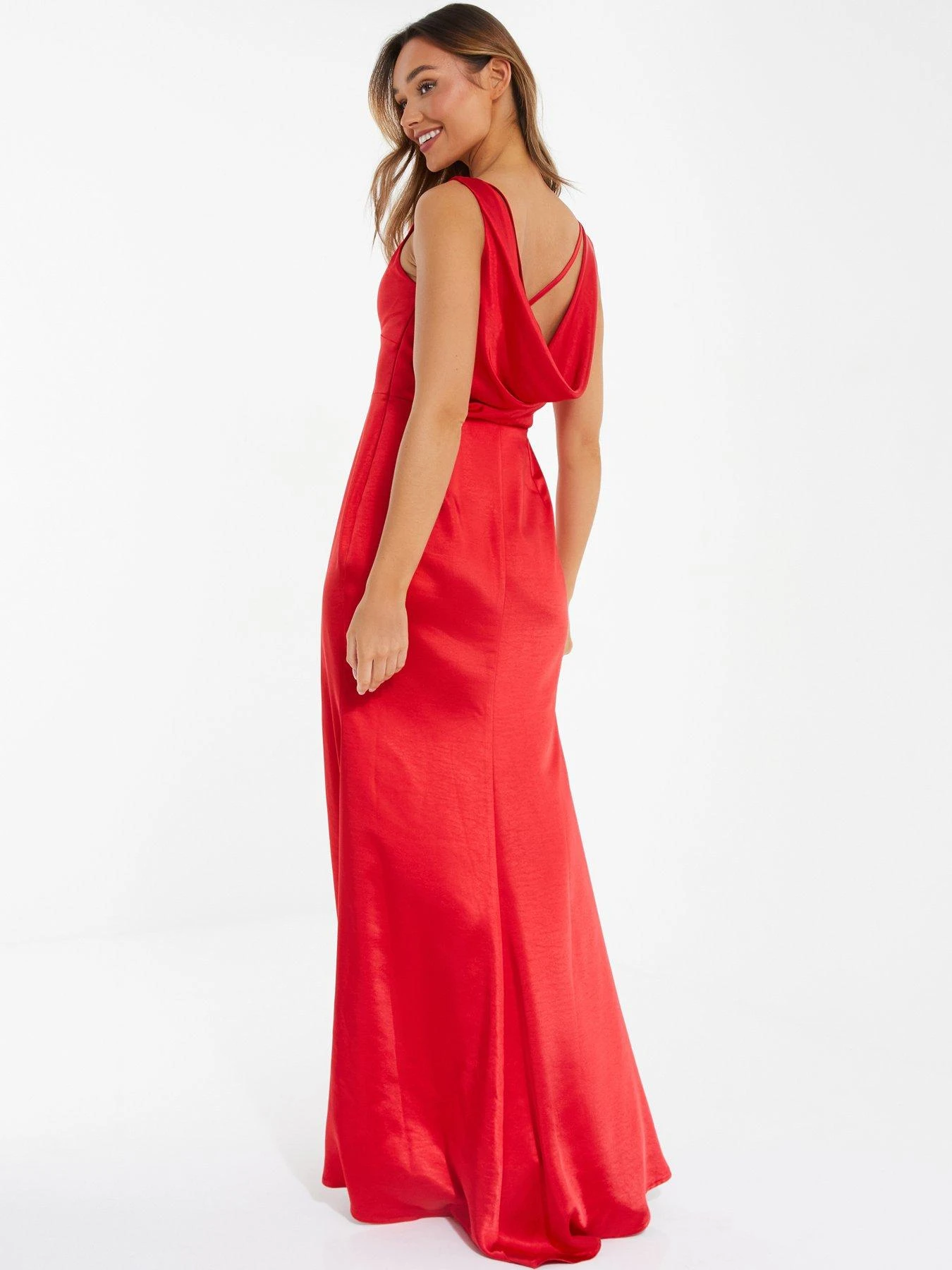 Quiz Satin Maxi Dress - Red 4 Quiz Satin Maxi Dress - Red - Image 2