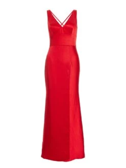 Quiz Satin Maxi Dress - Red 11 Quiz Satin Maxi Dress - Red -Modish Muse VHJ5L SQ4 0000000017 RED MDd