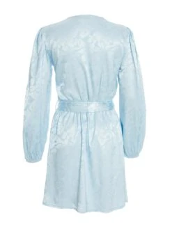 Quiz Satin Jacquard Wrap Mini Dress - Light Blue -Modish Muse VHJ5O SQ5 0000000150 LIGHT BLUE MDd1