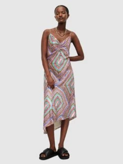 AllSaints Alexia Rainbow Dress - Rainbow Blue