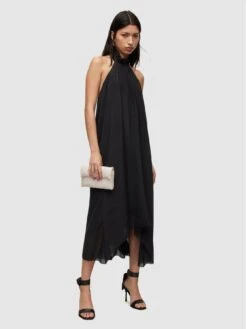 AllSaints Alaya Silk Maxi Dress - Black