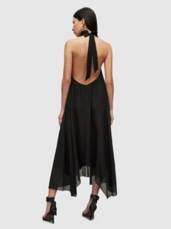 AllSaints Alaya Silk Maxi Dress - Black -Modish Muse VHKEM SQ4 0000000004 BLACK MDb