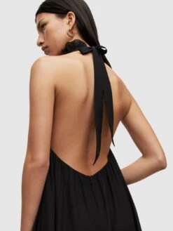 AllSaints Alaya Silk Maxi Dress - Black -Modish Muse VHKEM SQ5 0000000004 BLACK SLd