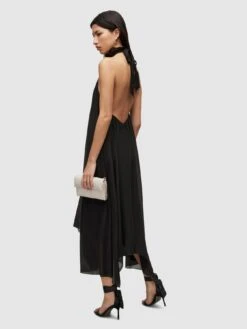 AllSaints Alaya Silk Maxi Dress - Black -Modish Muse VHKEM SQ6 0000000004 BLACK SLd1