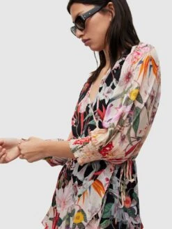 AllSaints Ari Leondra Dress - Pearl White/Black -Modish Muse VHKFG SQ6 0000000013 WHITE SLd1