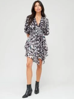 AllSaints Ciara Ines Dress - White Mono -Modish Muse VHKGO SQ3 0000000047 GREEN MDo