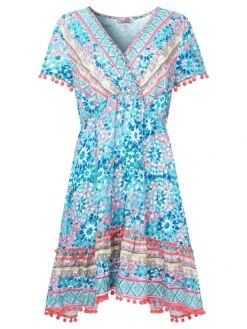 Joe Browns Perfect Pom Pom Dress Multi -Modish Muse VHSG8 SQ5 0000000029 MULTI MDd1