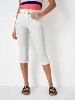 Crew Clothing Mia Crop Trousers - White