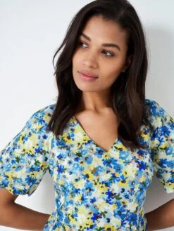 Crew Clothing Irene Dress - Blue -Modish Muse VID0P SQ3 0000000020 BLUE MDo