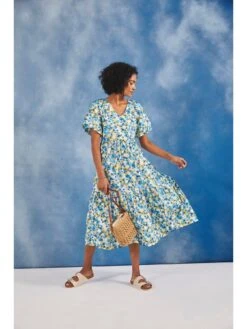 Crew Clothing Irene Dress - Blue -Modish Muse VID0P SQ5 0000000020 BLUE MDd1