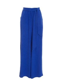 Quiz Crinkle Wide Leg Trousers - Bright Blue -Modish Muse VIDIK SQ4 0000000197 BRIGHT BLUE MDd