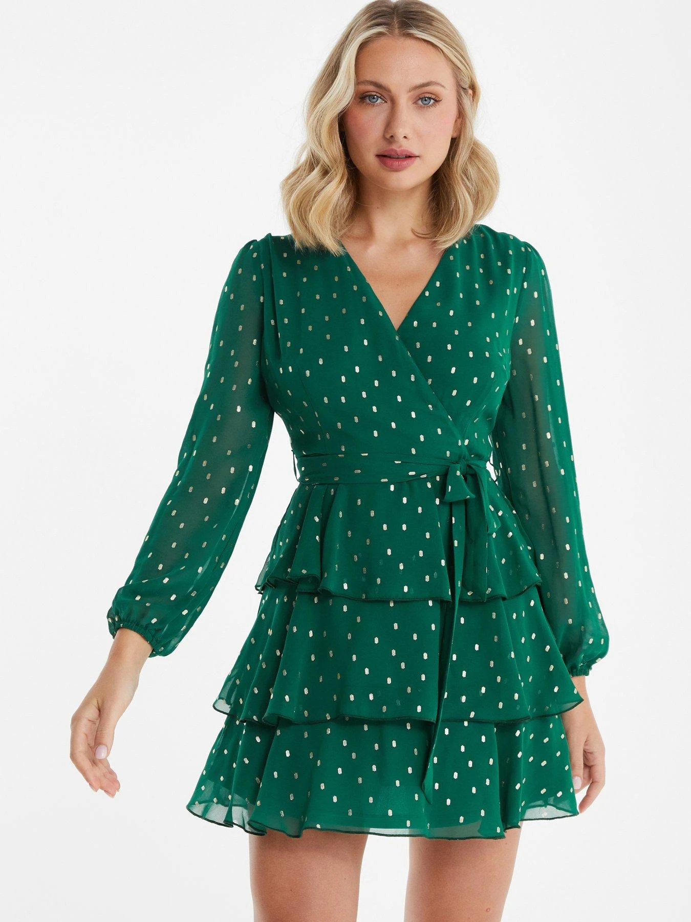 Quiz Chiffon Foil Mini Dress 3 Quiz Chiffon Foil Mini Dress