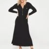 V By Very X Style Fairy Long Sleeve Compact Knit Dress - Black -Modish Muse VIFKV SQ1 0000000004 BLACK MDf