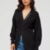 Calvin Klein Jeans Wrap Loose Cardigan - Black 2 Calvin Klein Jeans Wrap Loose Cardigan - Black -Modish Muse VIIN7 SQ1 0000000004 BLACK MDf