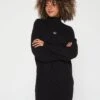 Calvin Klein Jeans Woven Loose Knitted Dress - Black -Modish Muse VIIW3 SQ1 0000000004 BLACK MDf